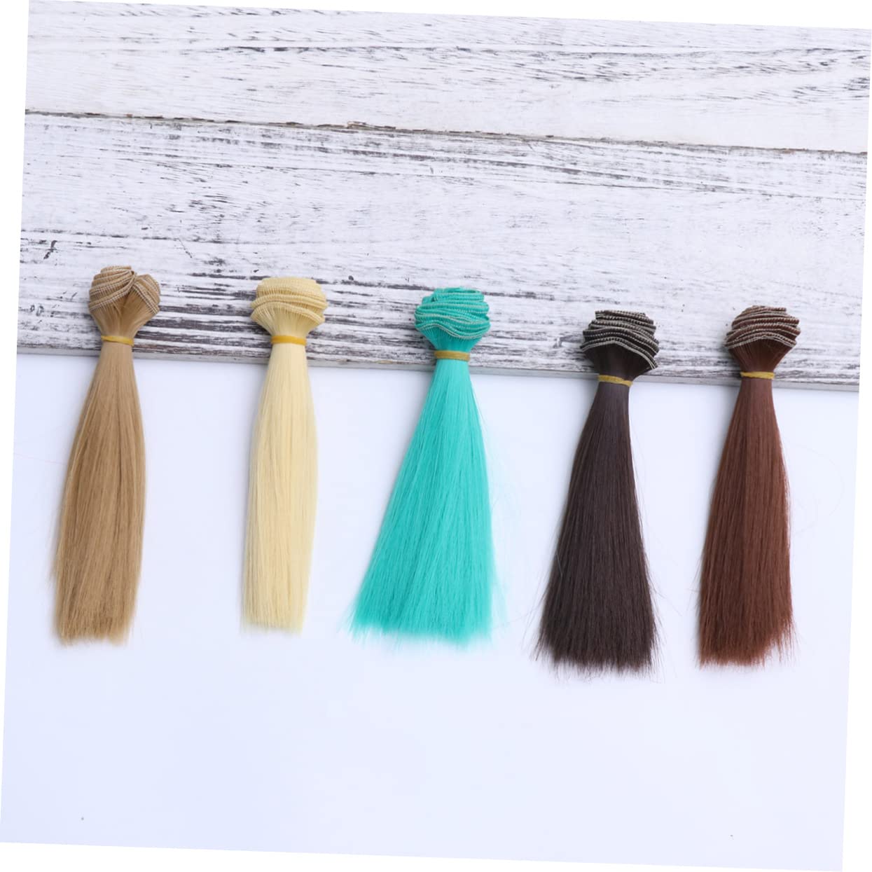 SEWACC 5 Pz Parrucca Bambola Artigianali Per Bambole A Mano Trame Di Diritte Della Bambola Parrucche Per Bambole Parrucche Colorate Amigurumi Parrucche Forniture Bambino Estendere