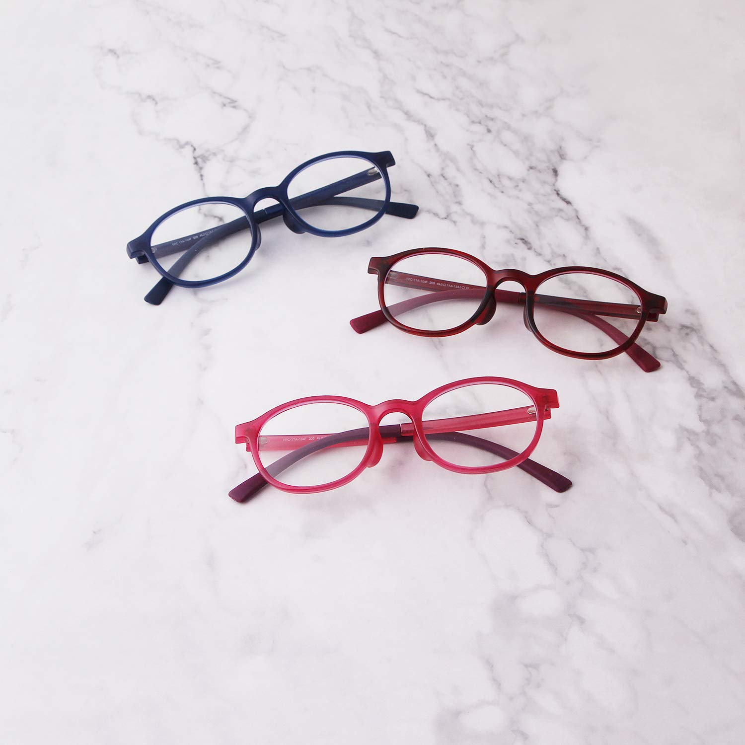 ADEWU Kinderbrille Ohne Stärke mit Blaulichtfilter Rund Oval TR90 Rahmen für Mädchen und Jungen