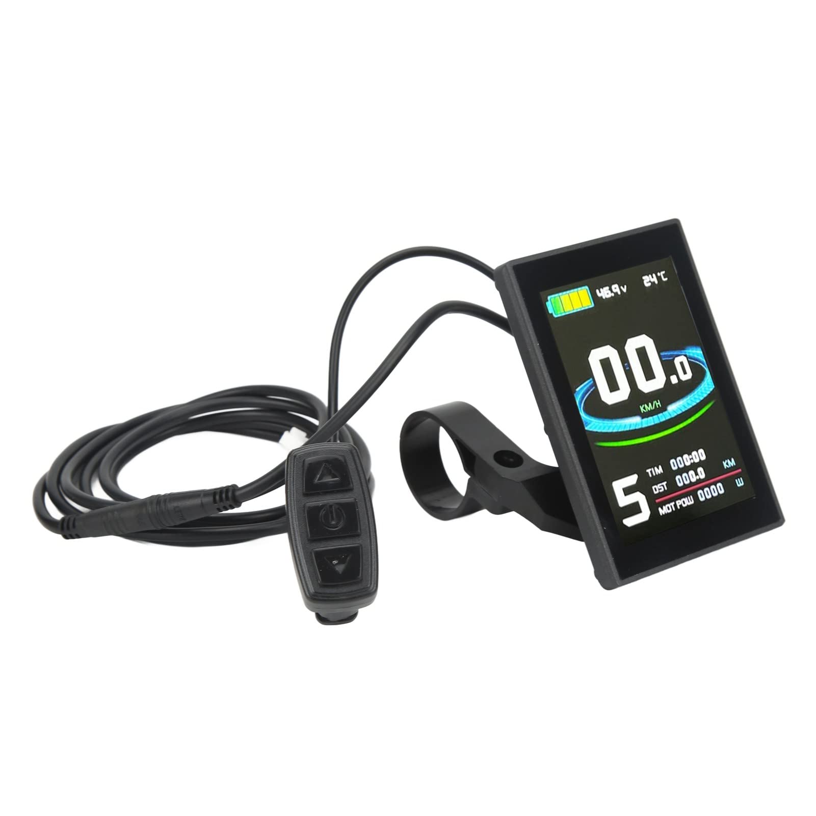 LCD Display Meter, Speedometer, Odometer, Battery Voltage, Power Assist Level, Temperature Monitor for Electric Bicycle