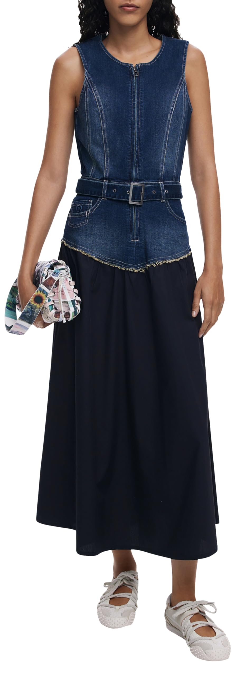 Desigual Sukienka casualowa Kobiety Vest_poplin