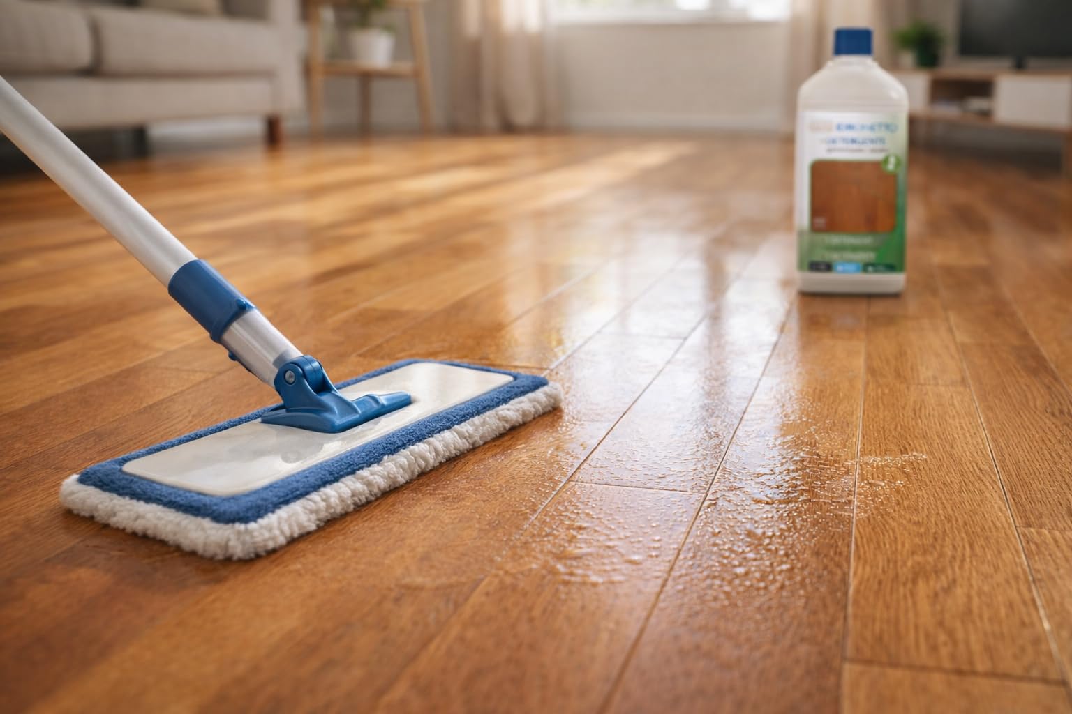 IDRONETTO GEAL Conf. 5 x1 Litro, Detergente Neutro Igienizzante per Parquet e Pavimenti in Legno – Formula Concentrata, Senza Risciacquo.