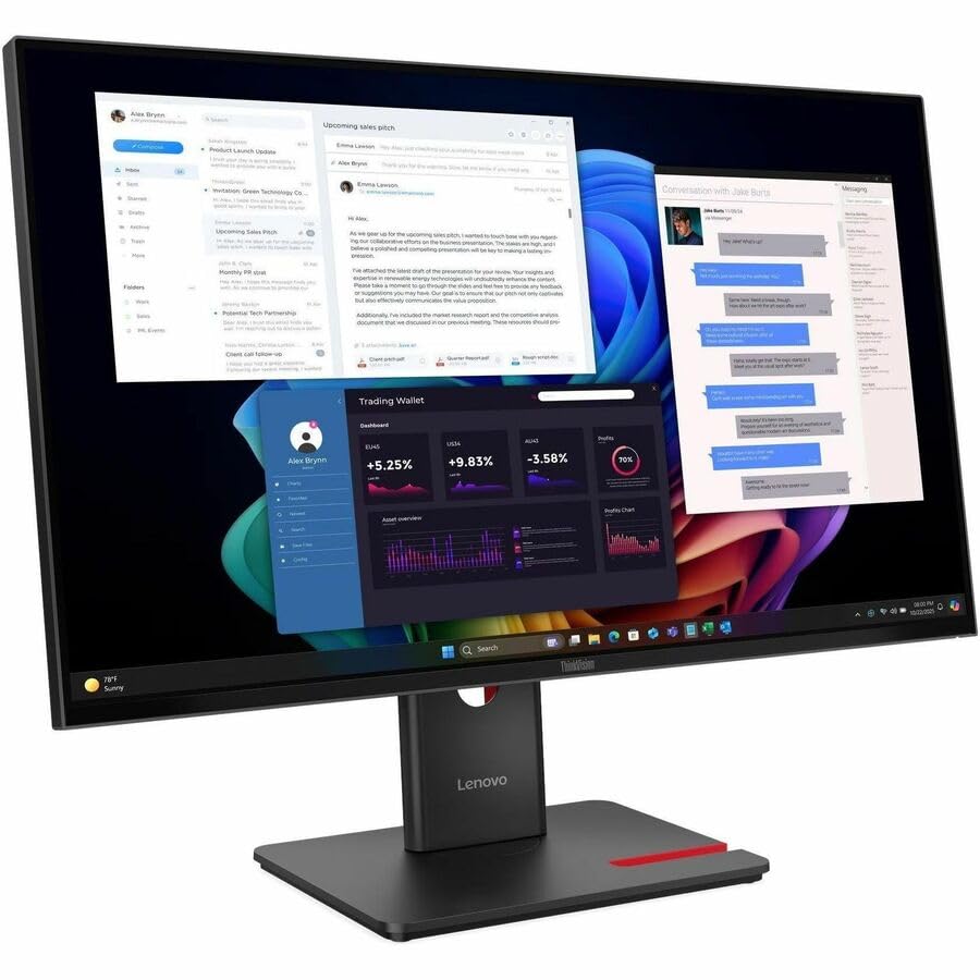 Image of Lenovo ThinkVision T27UD-40 27 inch 4K UHD LED Monitor, Eclipse Black