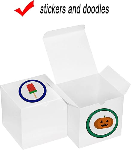 Vista 6 de Xxcxpark 48 cajas de regalo blancas de 4 x 4 x 4 pulgadas, caja decorativa de regalo de regalo con tapa para manualidades, cubos, cupcakes, cajas