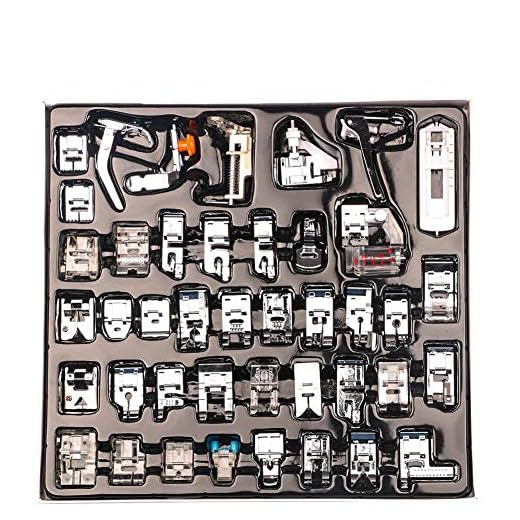 CCMART Pies profesionales de la máquina de coser 42pcs de la máquina de coser para Brother, cerradura del bebé, cantante, Elna, Toyota, nuevo hogar, simplicidad, Janome, Kenmore
