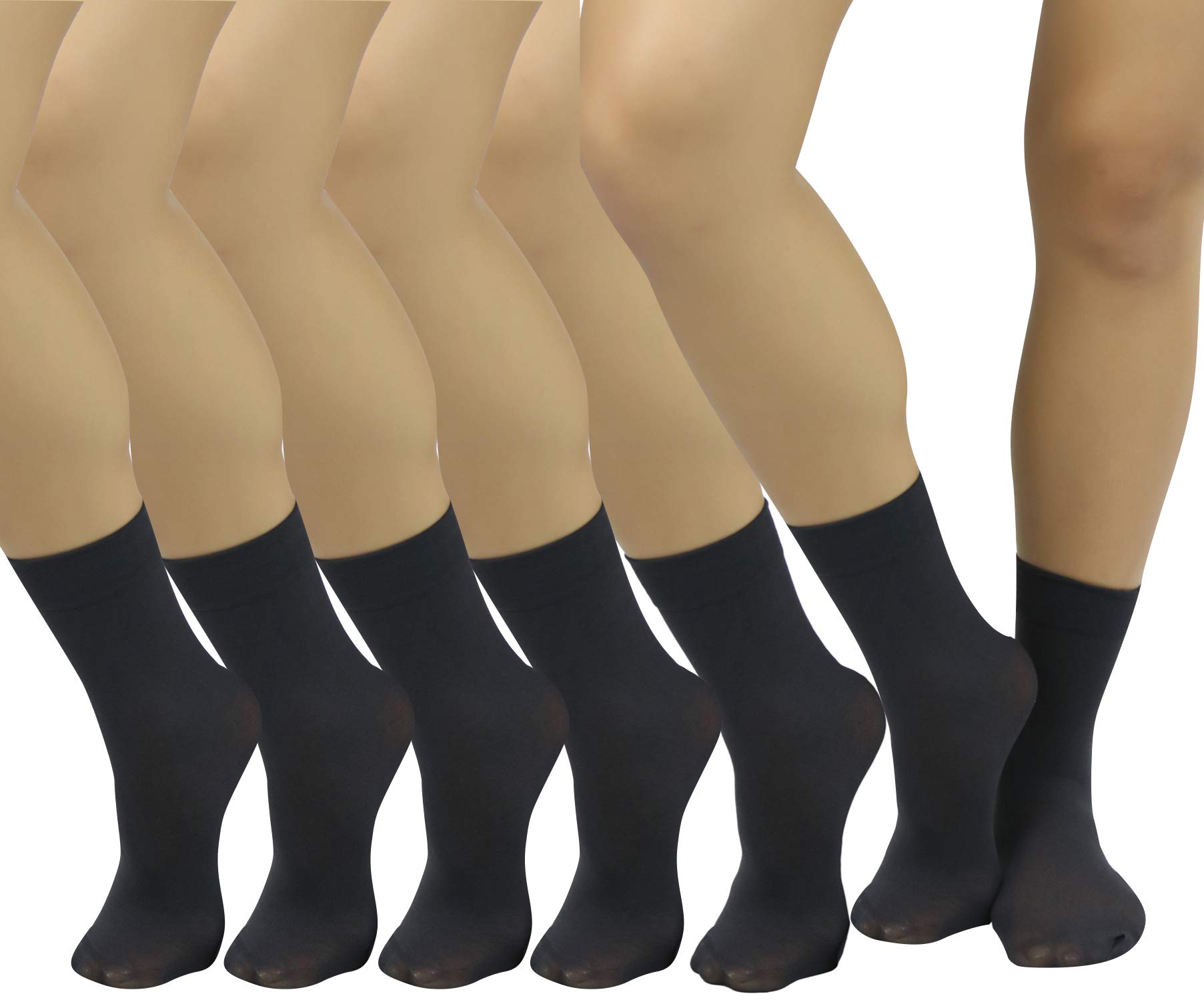 ToBeInStyle Womens Pack of 6 Trouser Solid Print Anklet Socks