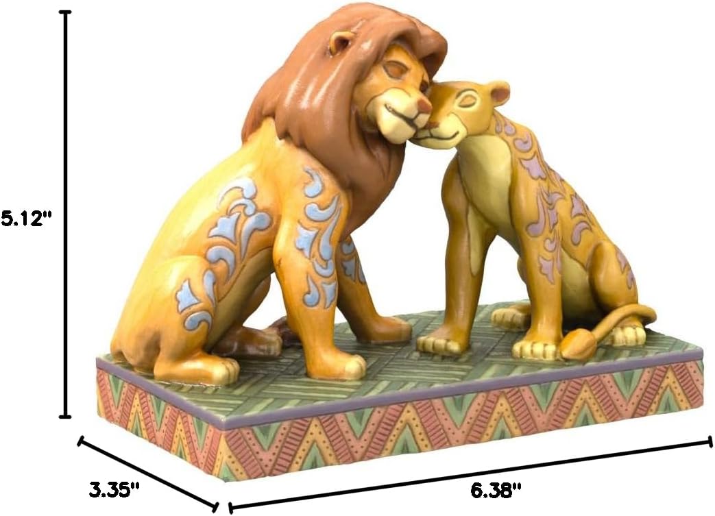 Enesco Disney Traditions by Jim Shore The Lion King Simba and Nala Snuggling Figurine, 5.12 Inch, Multicolor