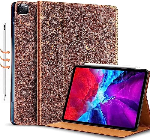 Housse iPad Pro 12,9 pouces cuir véritable pour travailler en terrasse et voyager