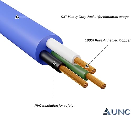 Miniatura 4 de UNC Cable de alimentación PDU de 2 pies IEC C13 a IEC C14, 10 amperios, 18 AWG, chaqueta SJT, C13 a C14, C14 a C13, listado UL, negro de 2 pies