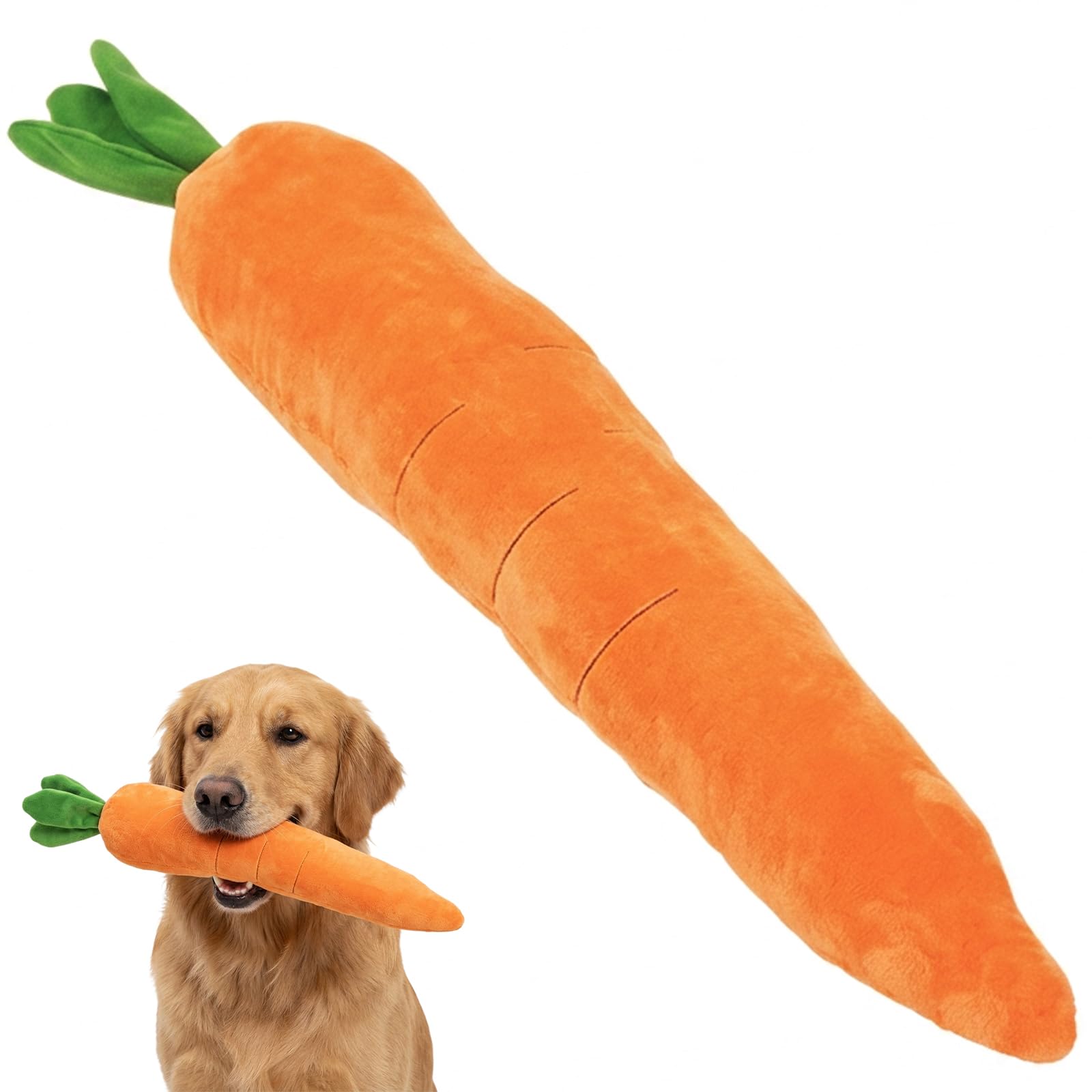 KYEDGC 1Pcs Large Carrot Dog Toy, Interactive Dog Toys for Large Dogs, Durable Dog Toys for Large Dogs, Big Dog Toys with Plush Texture for Mental Stimulation and Play Engagement, 75 Cm Length