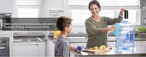 Miniatura 6 de Dispensador de agua para botella de 5 galones, bomba de agua eléctrica para jarra de 5 galones con interruptor y carga USB, dispensador de jarra de