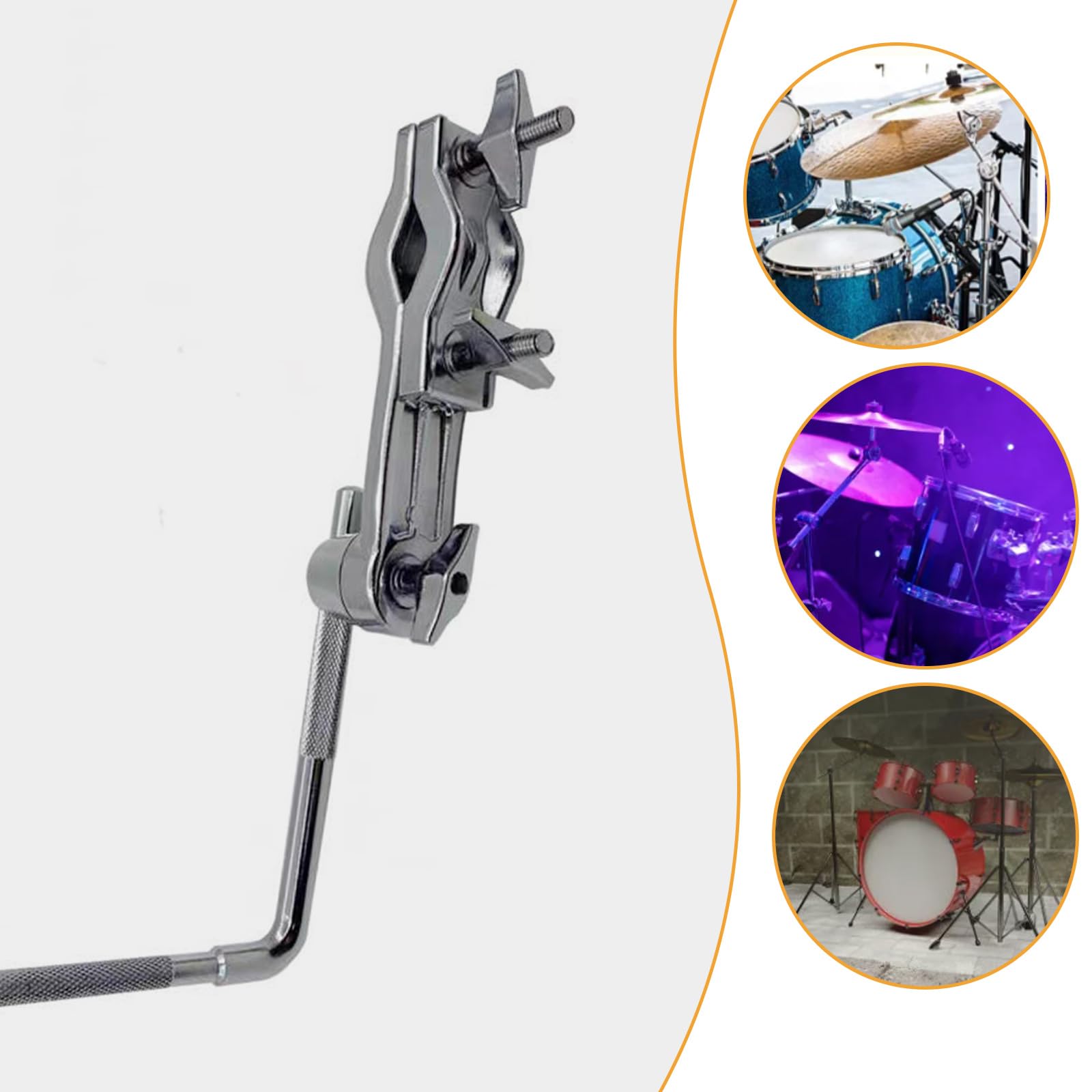 Support de cloche de vache en métal - Support de batterie réglable - Pince pour instrument de musique
