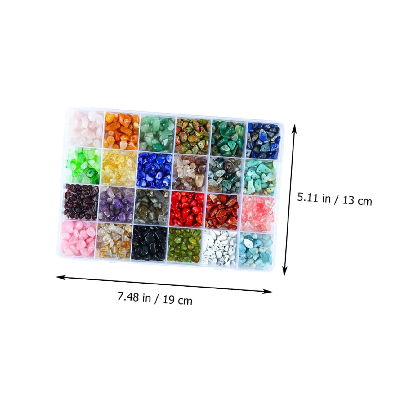 Perline Irregolari in Pietra Naturale per Gioielli Diy, 24 Scomparti | 1 Box, Accessori per Creazione Gioielli e Artigianato, Finitura Liscia, 24 Celle Ordinate