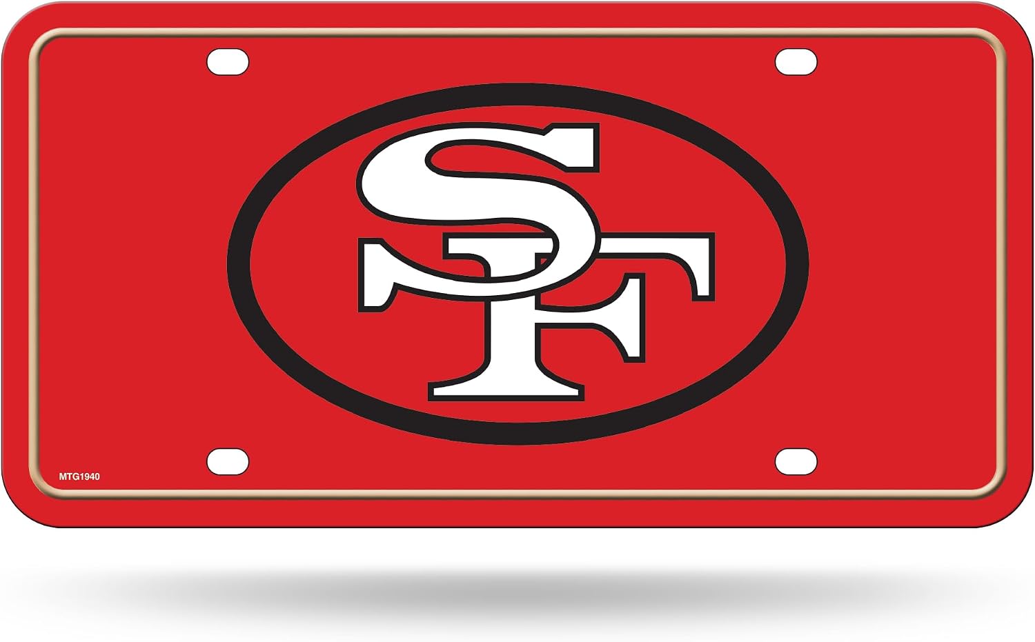 Rico Industries NFL Football Modern Retro Metal Auto Tag 6" x 12" - Great for Truck/Car/SUV