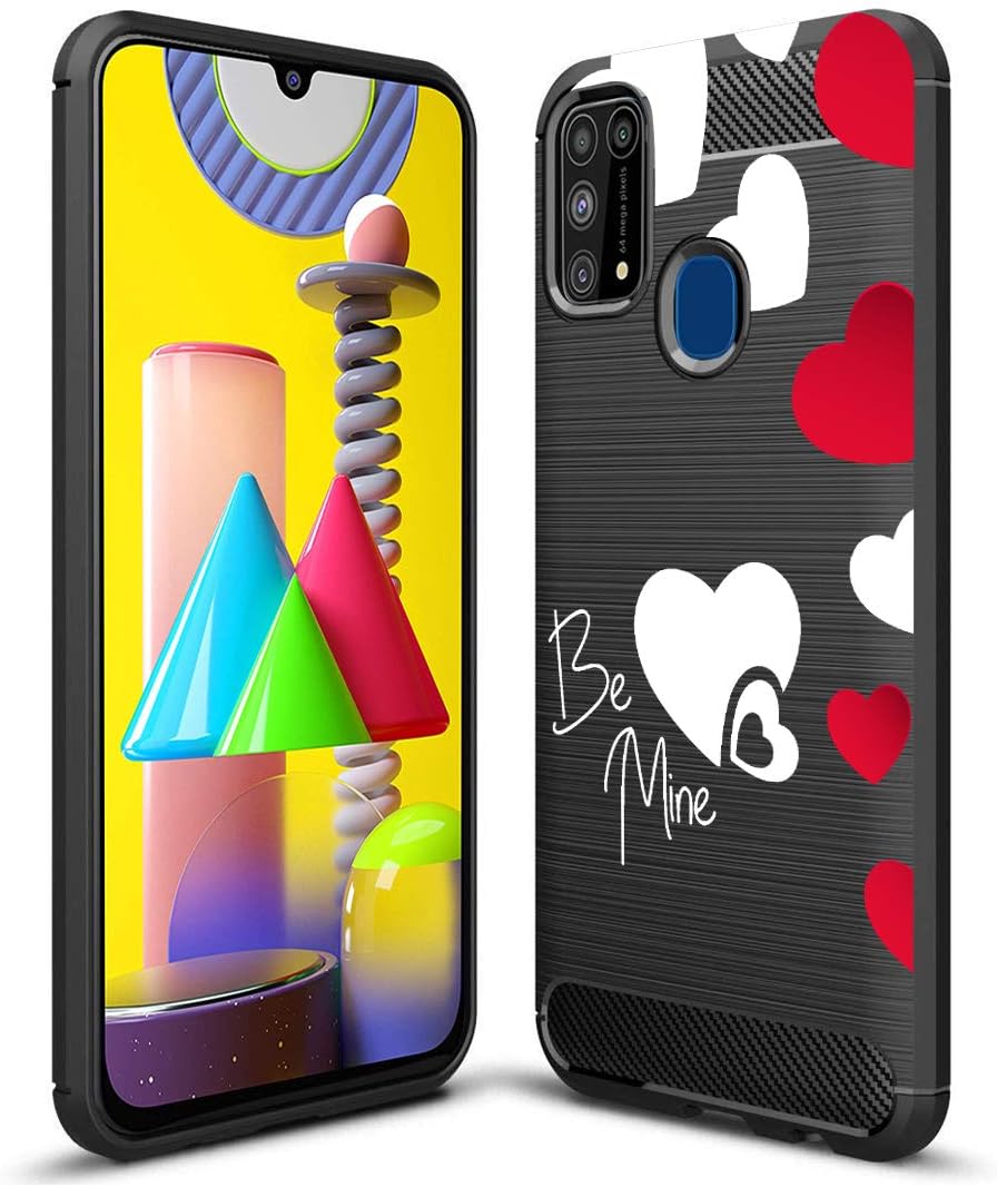 Nainz BE-Mine 360 Protection Designed Printed Soft Rugged Armor Back Case Cover for Samsung Galaxy M31/Samsung Galaxy F41 -Black[Rubber]