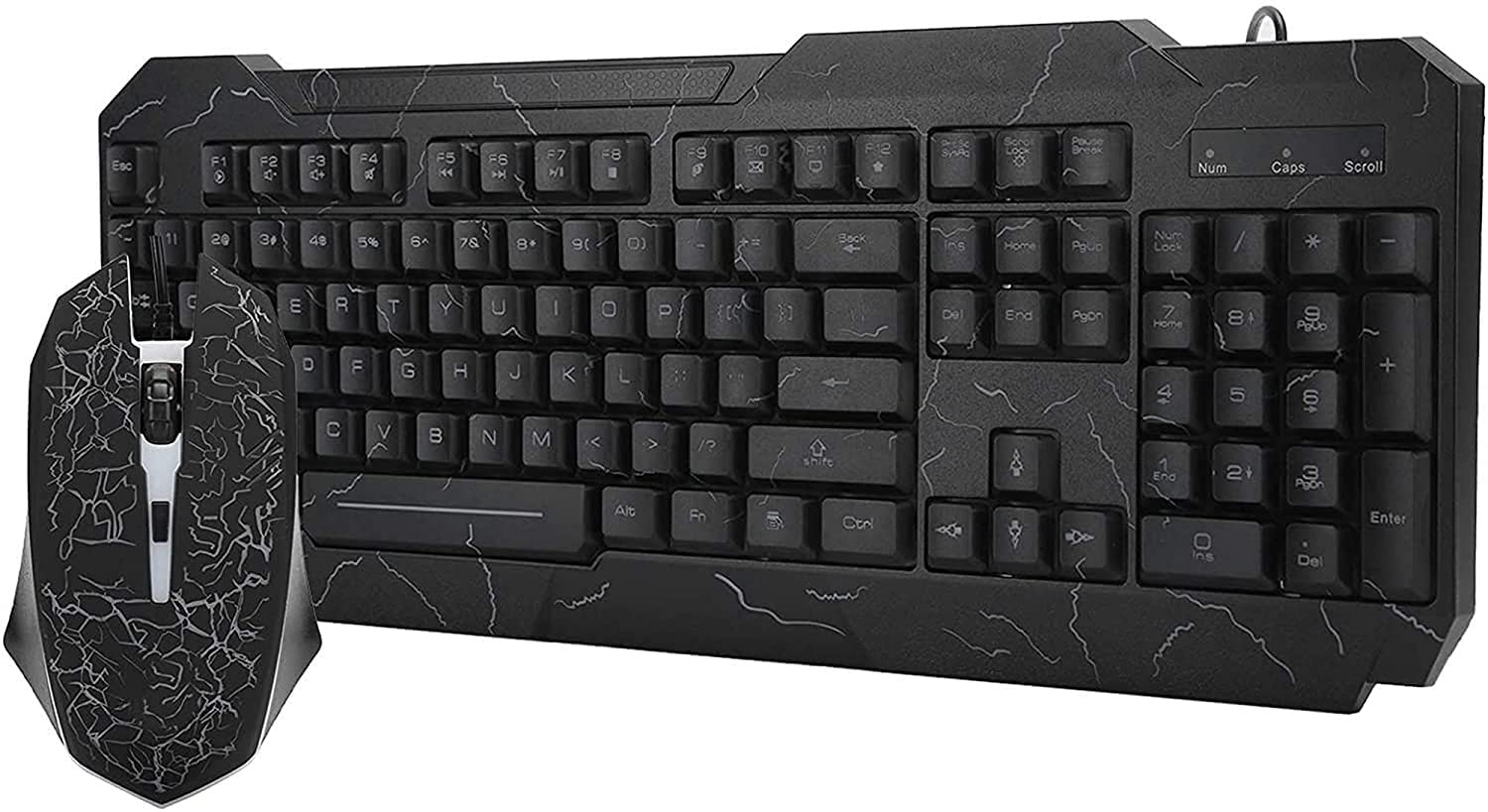 Tastiera di Gioco e Tastiera combinata combinata cablata RGB LED. Tastiera retroilluminata 1600. DPI. Mouse da Gioco (Tastiera Mouse Combo)