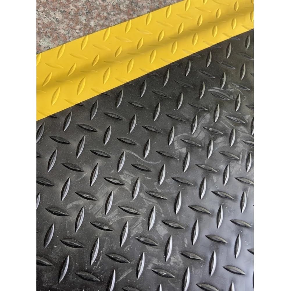 Elasticidad Goma Felpudo - Amortiguación De Pie, Felpudos Comerciales - Diamante En Relieve - Antideslizante Antiestático Almohadillas para Pies para Garaje Taller (Color : Black, Tamaño : 60x90x2cm