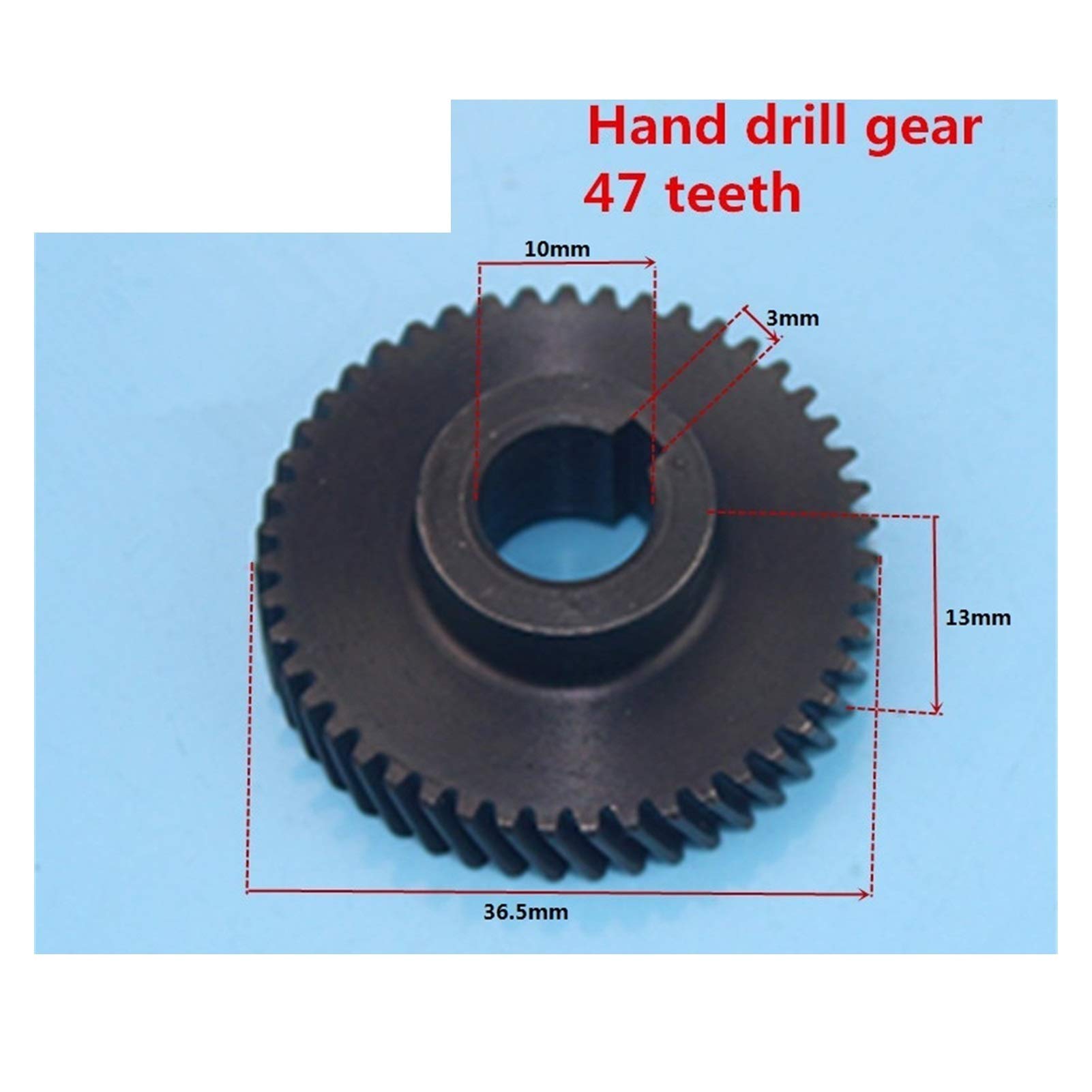TMP1105 Hand Drill Gear 47 Teeth Outer Diameter 36.5mm 10mm Hand Drill Accessories (Hole Diameter : 10mm, Number of Teeth : 47 Teeth)