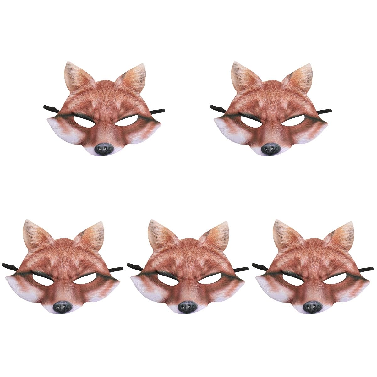 VICASKY Halloween Half Face Fox Mask Fancy Dress EVA Animal Mask Dress Up Halloween Party Cosplay Costumes Props Accessory