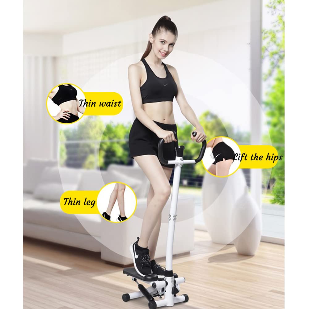 Stepper avec Guidon Stepper Fitness Appartement écran LCD Résistance Réglable Exercise Hanches Jambes lombes pour Maison Acier Steppers pour l'exercice à la Maison