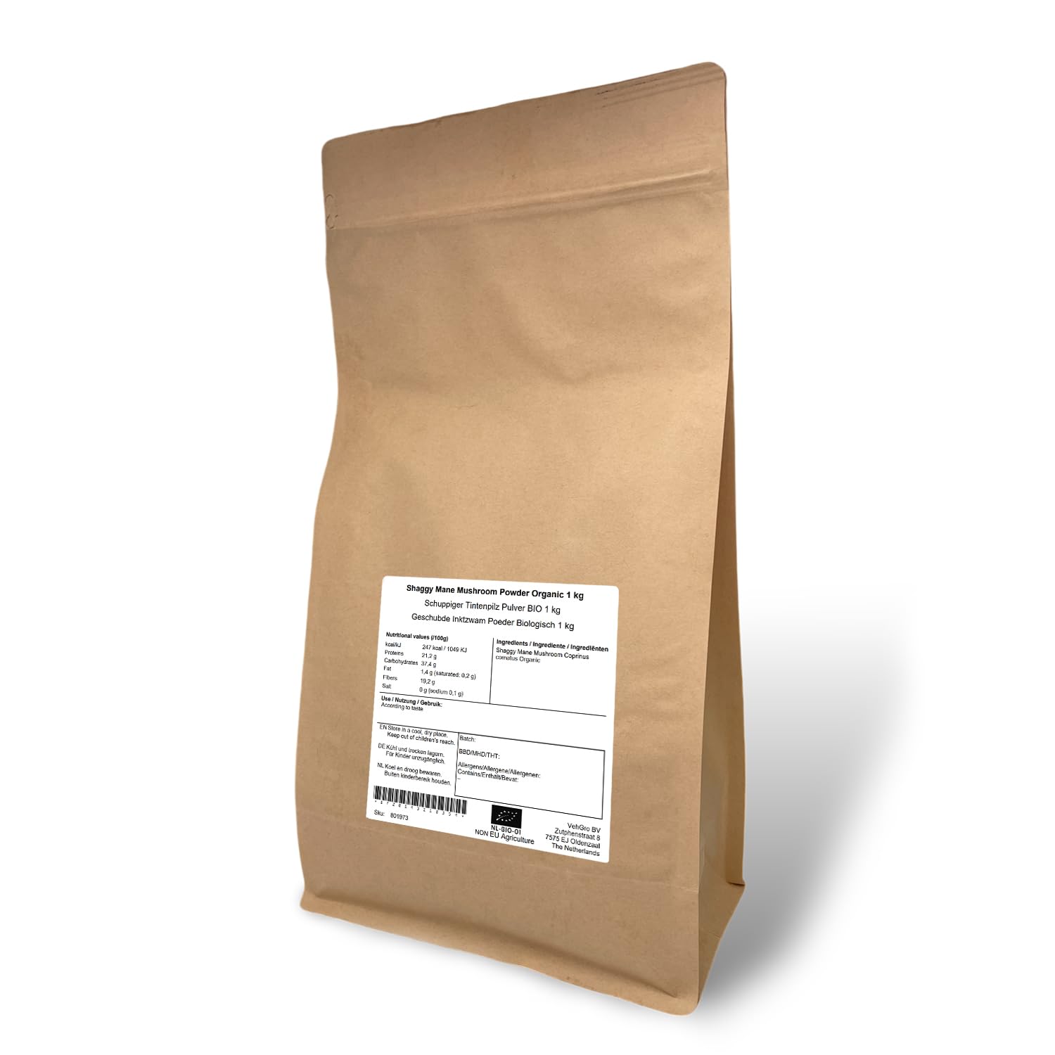Holyflavours | Schuppiger Tintenpilz Pulver Coprinus Comatus | Bio-zertifiziert | 1 Kg | Natürliches Superfood