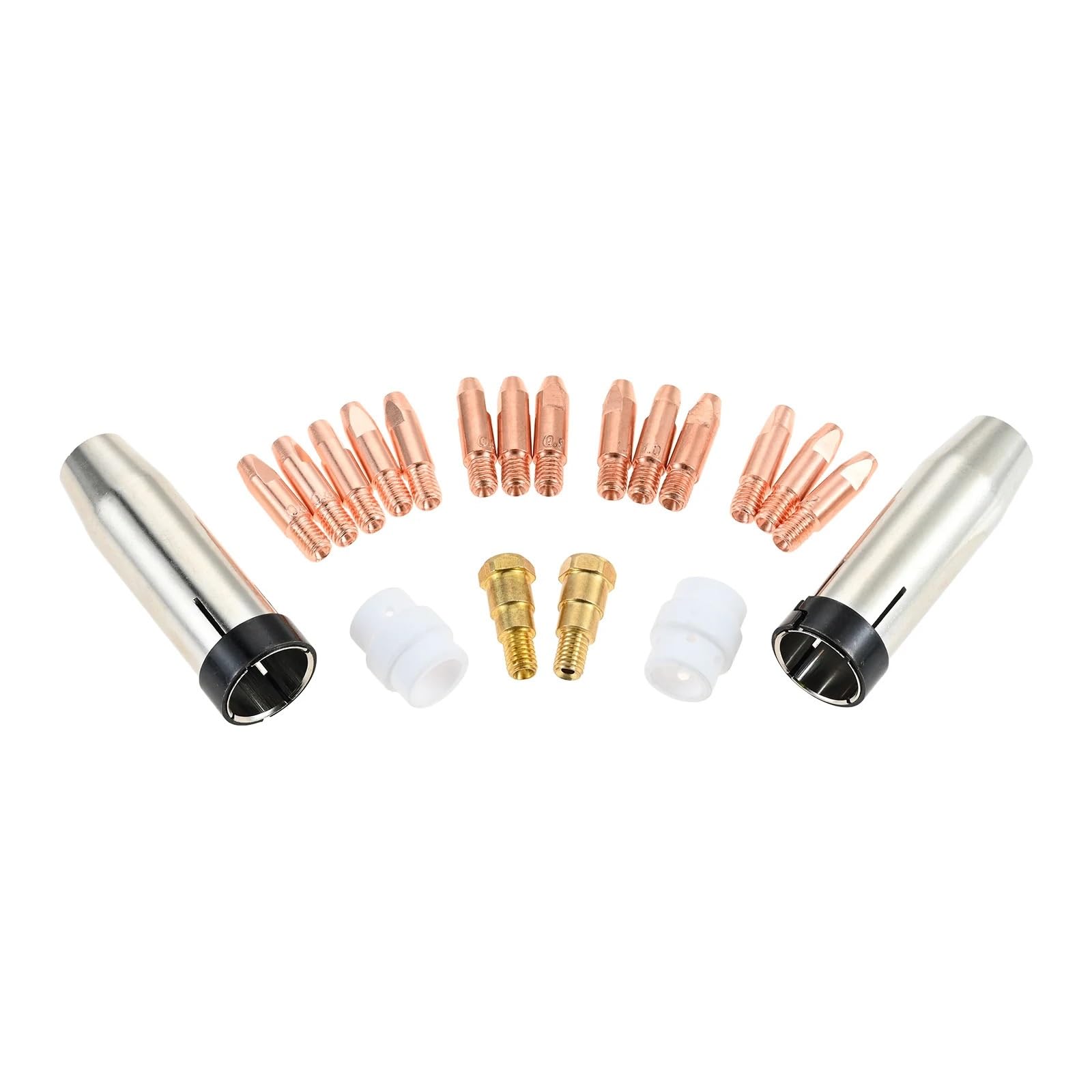 20 piezas M6 MIG MB24KD Kit de pistola soplete soldadura, puntas contacto 0,8/0,9/1,0/1,2 MM, difusor soporte, boquillas Gas, derivación cerámica