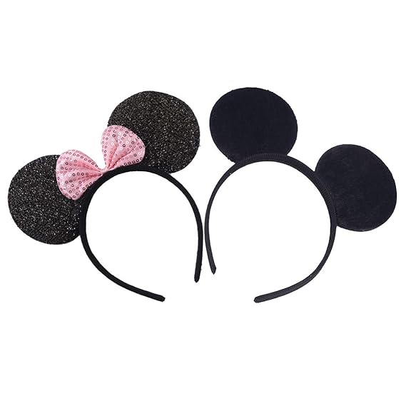 NiuZaiz Set of 2 Mouse Ears Headband for Boys and Girls Birthday Party Decorations