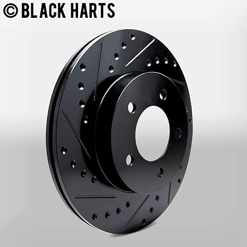 Miniatura 7 de Hart Brakes - Kit de frenos y rotores delanteros y traseros, pastillas de freno delanteras y traseras, rotores y past. de alta resist., compatible