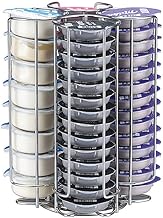 LUOOV Coffee Capsule Holder, Home Countertop Pod Holder Rotating Pod Organizer with 52 Pieces Pods Compatible with Tassimo Capsules - Chrome Finish (Silver)