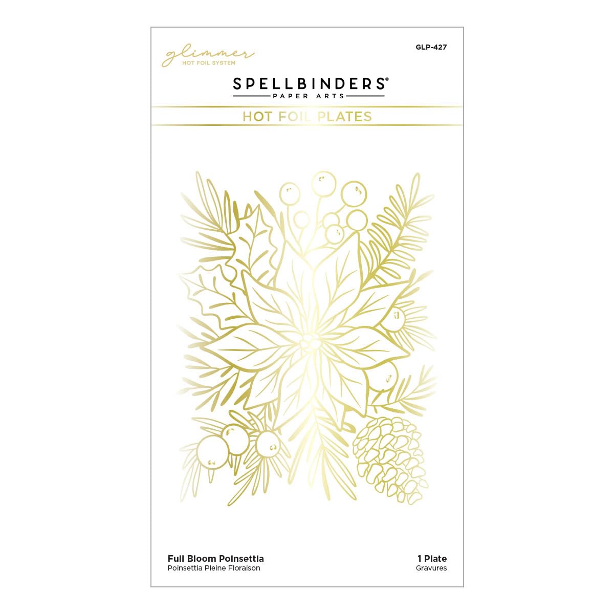 Spellbinders Full Bloom Poinsettia Hot Foil Plate from The Glimmer for The Holidays Collection