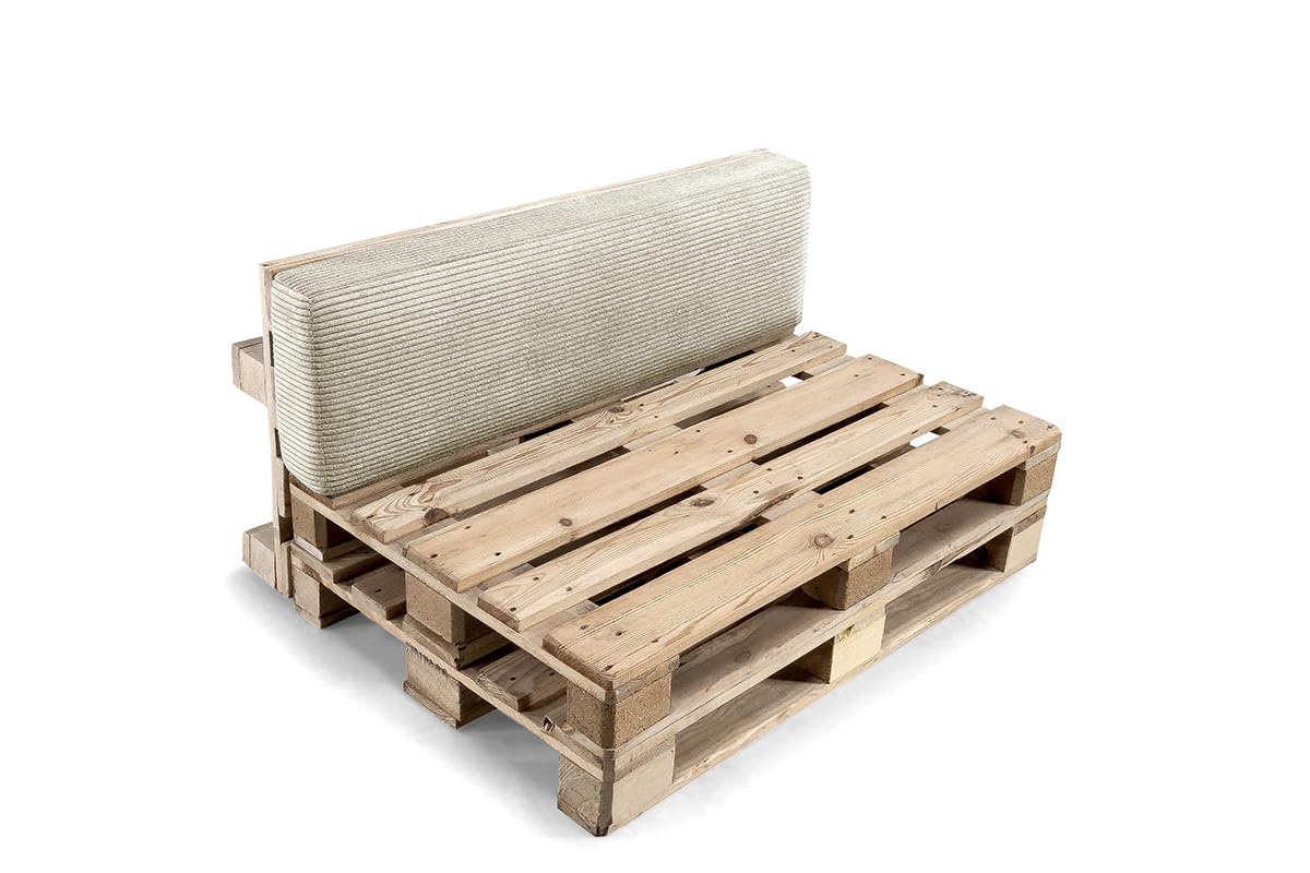 Gutekissen per Pallet, Divano da Giardino - Set Cuscino di Seduta 120x80 + Schienale 120x40, Beige - Molti Colori e Dimensioni PFLA