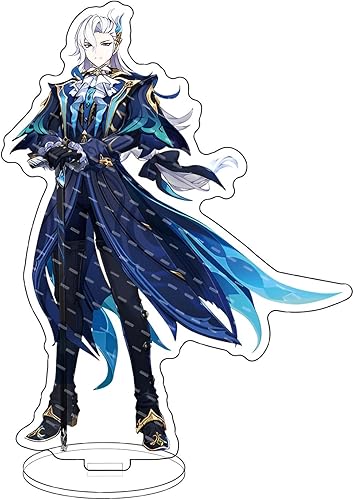 Genshin Impact - Figura de acrílico con soporte, colorido y exquisito diseño de personajes para la colección de fanáticos del juego (Neuvillette)