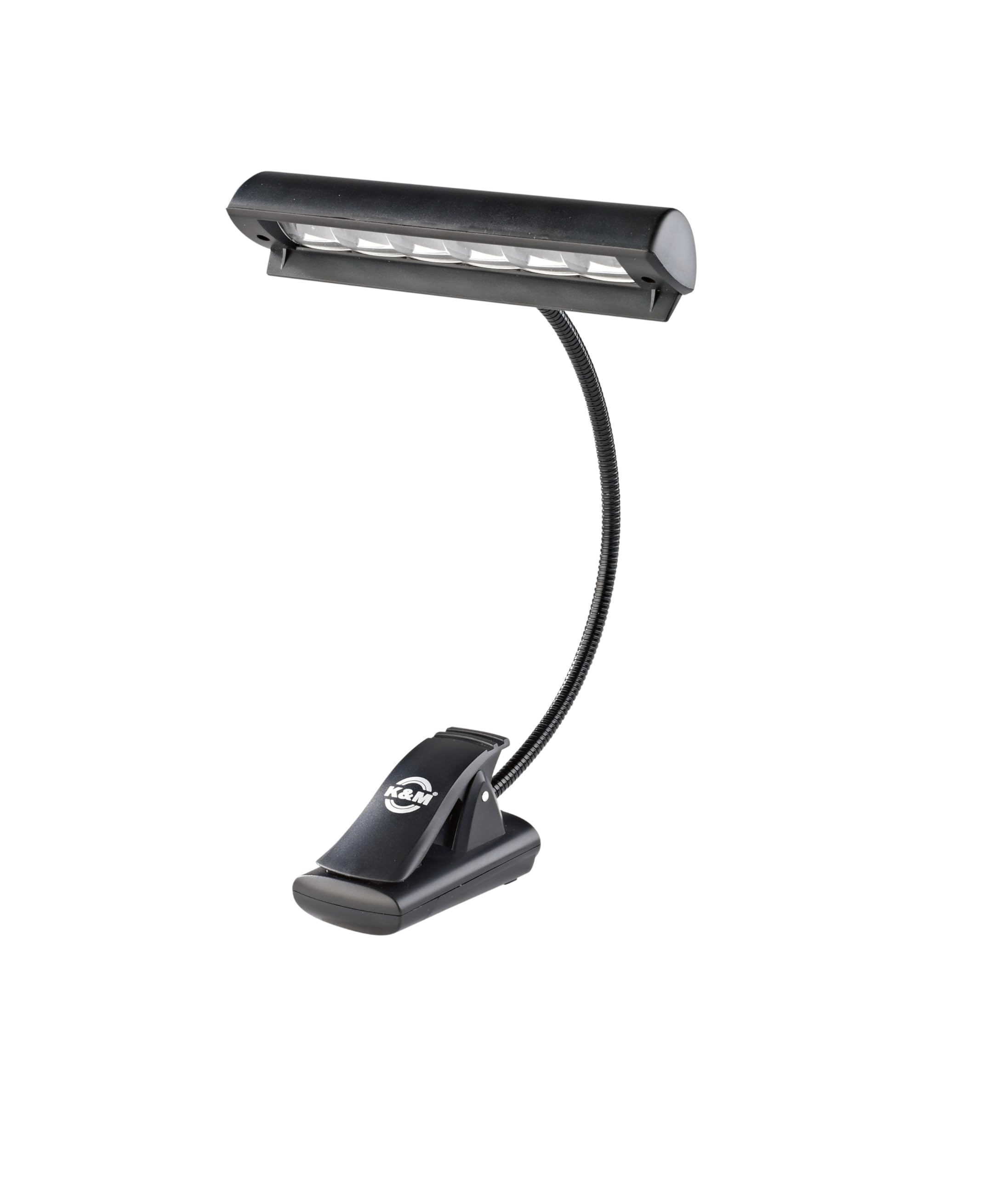 K&M 12248 Lampe pour pupitre de musique Concert Light Schwarz - Abat-jour de 15 cm - Clip avec col de cygne, 6 LED, sac de transport inclus