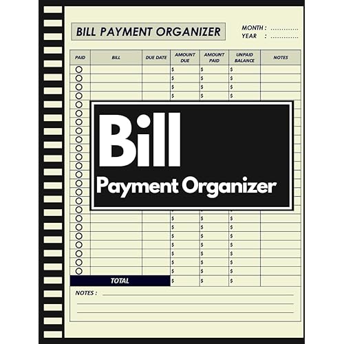 Monthly Bill Payment Organizer: Budget Finance Planner & Payments Checklist To Track Your Personal Expenses