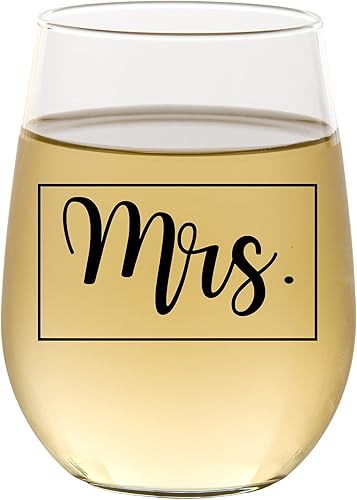 Miniatura 4 de COOL AF Mr and Mrs - Juego de regalo de whisky y copas de vino, regalo de boda y compromiso para parejas y recién casados, esposo y esposa