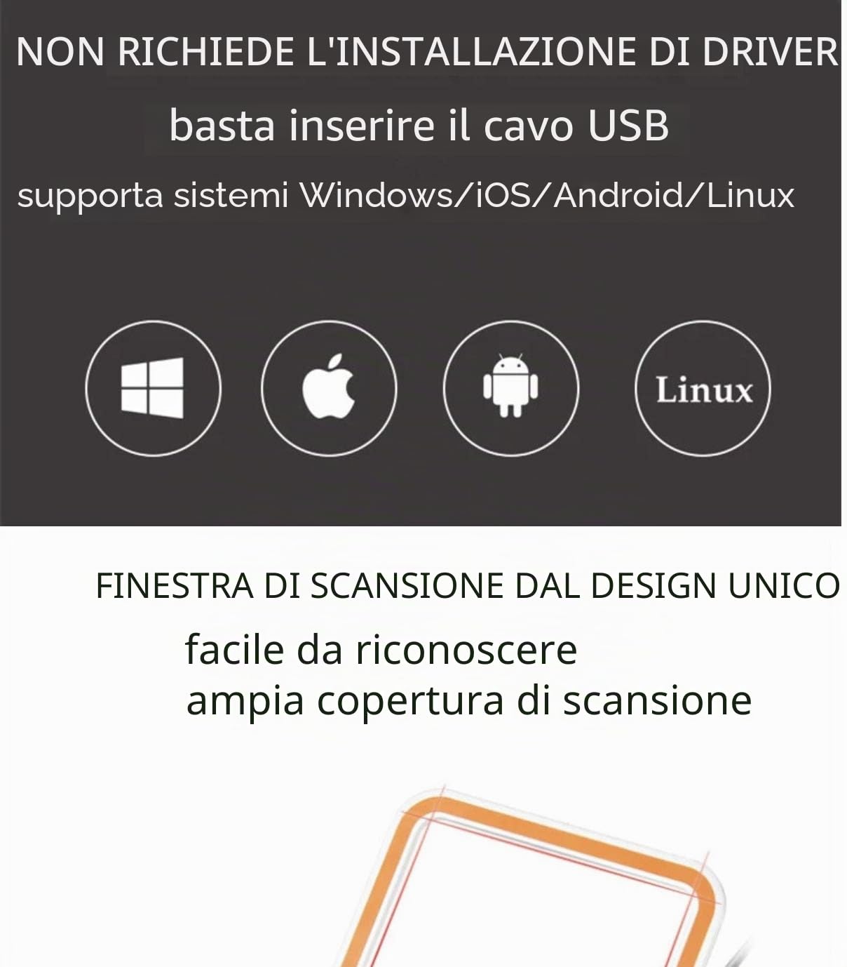 Sunmi Lettore di codici a barre USB a mani libere Blink 2D Lettore di immagini di codici a barre USB per scanner di codici QR di pagamento mobile per sistema POS