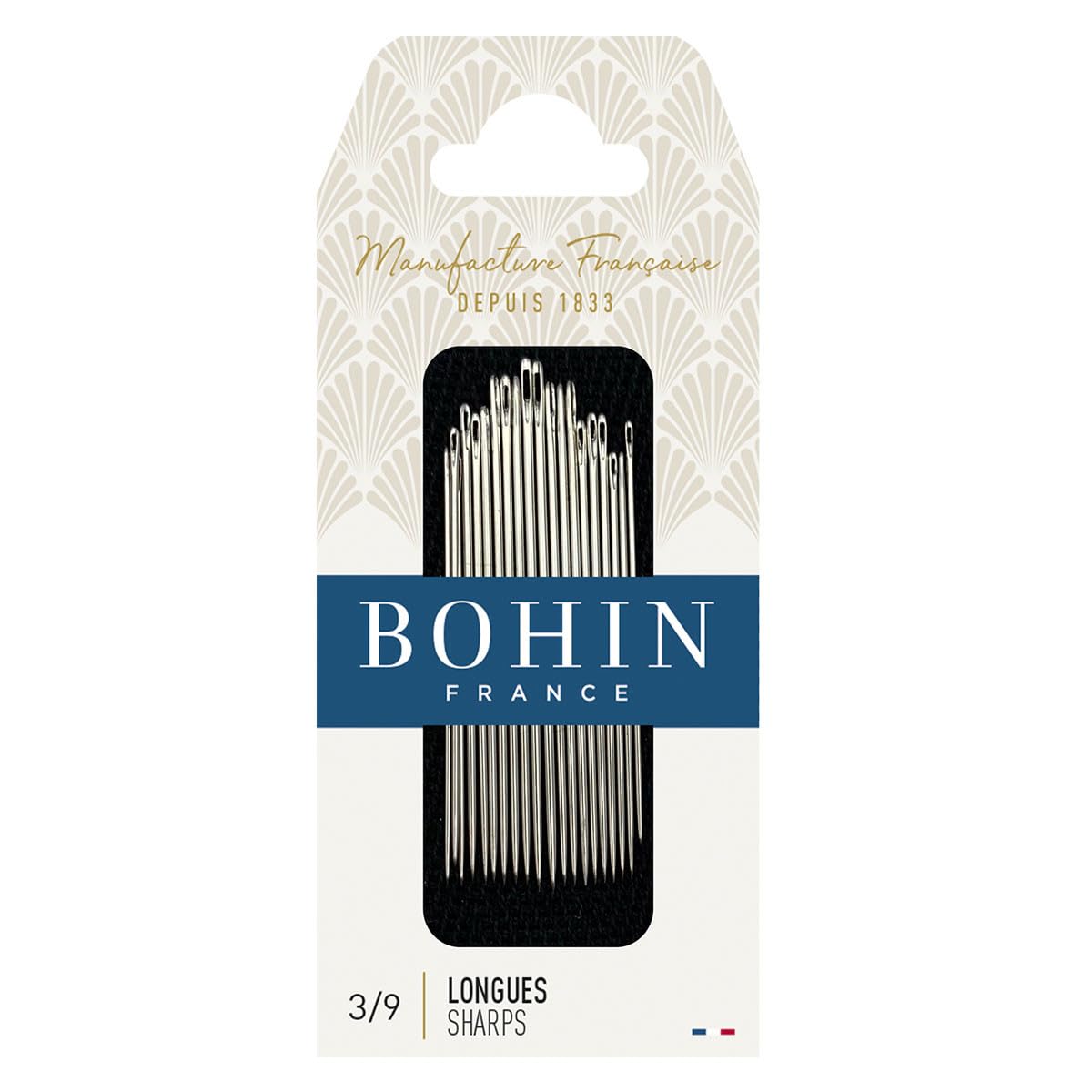 Bohin - Assortment No.3-9 Sharps Sewing Needles - 20 Needles, Silver