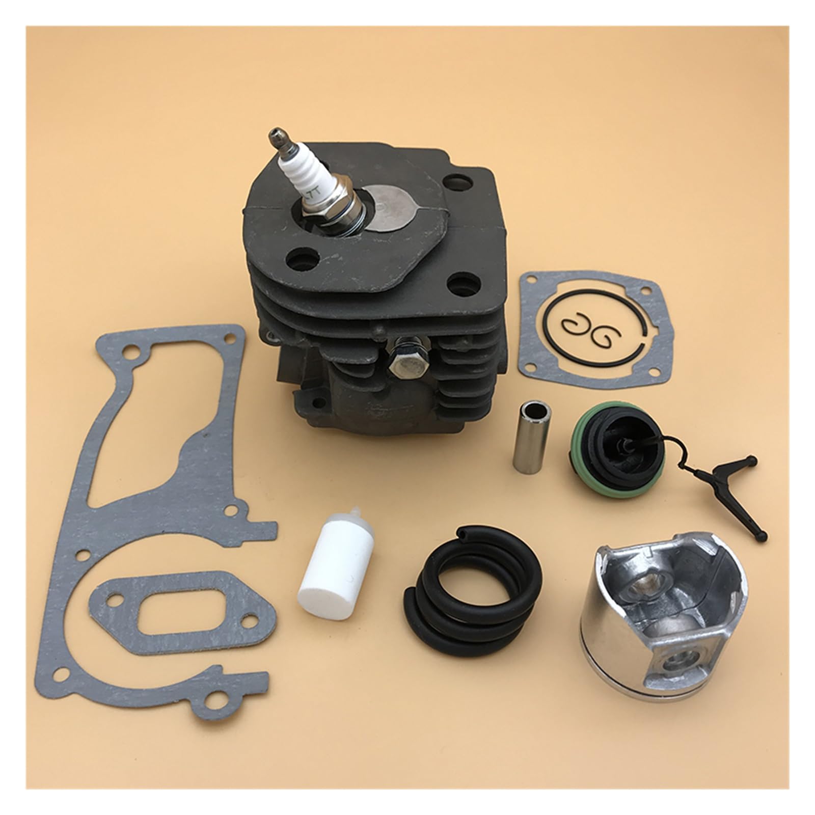 Kit de filtro de combustible de bujía de pistón de cilindro de 47mm for HUSQVARNA 359 357 XP 357XP piezas de Motor de motosierra de gasolina 537 15 73-02