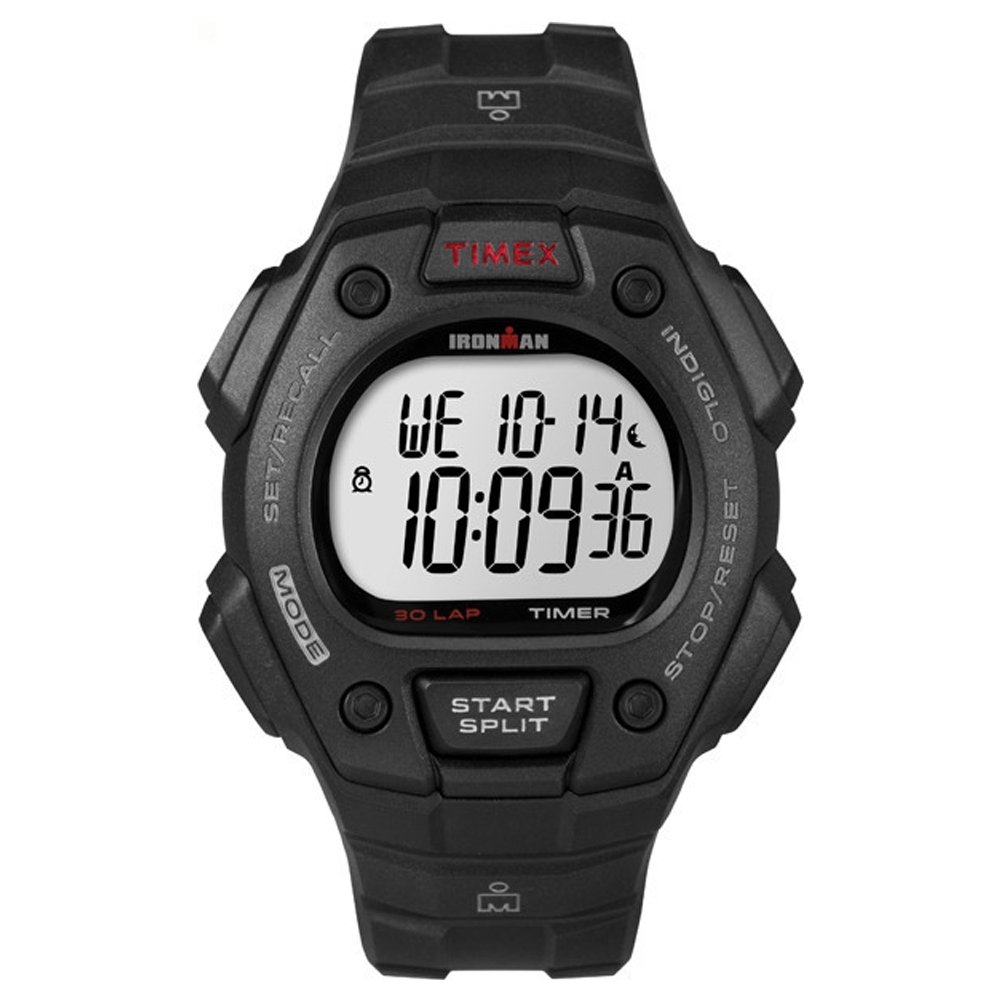 Timex T5K822 Orologio da Polso, Quadrante Digitale Unisex, Cinturino in Resina, Nero/​Nero