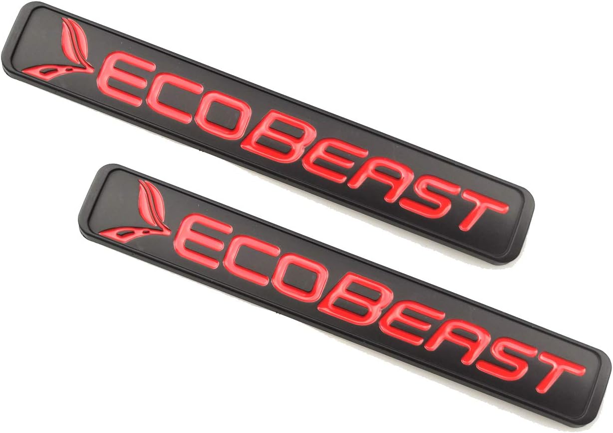 2pcs ECOBEAST Badge Emblems 3D Sticker Nameplate Door Fender Tailgate Stickers Replacement for 2011 2012 2013 2014 2015 2016 2017 2018 2019 F-150 (Red)