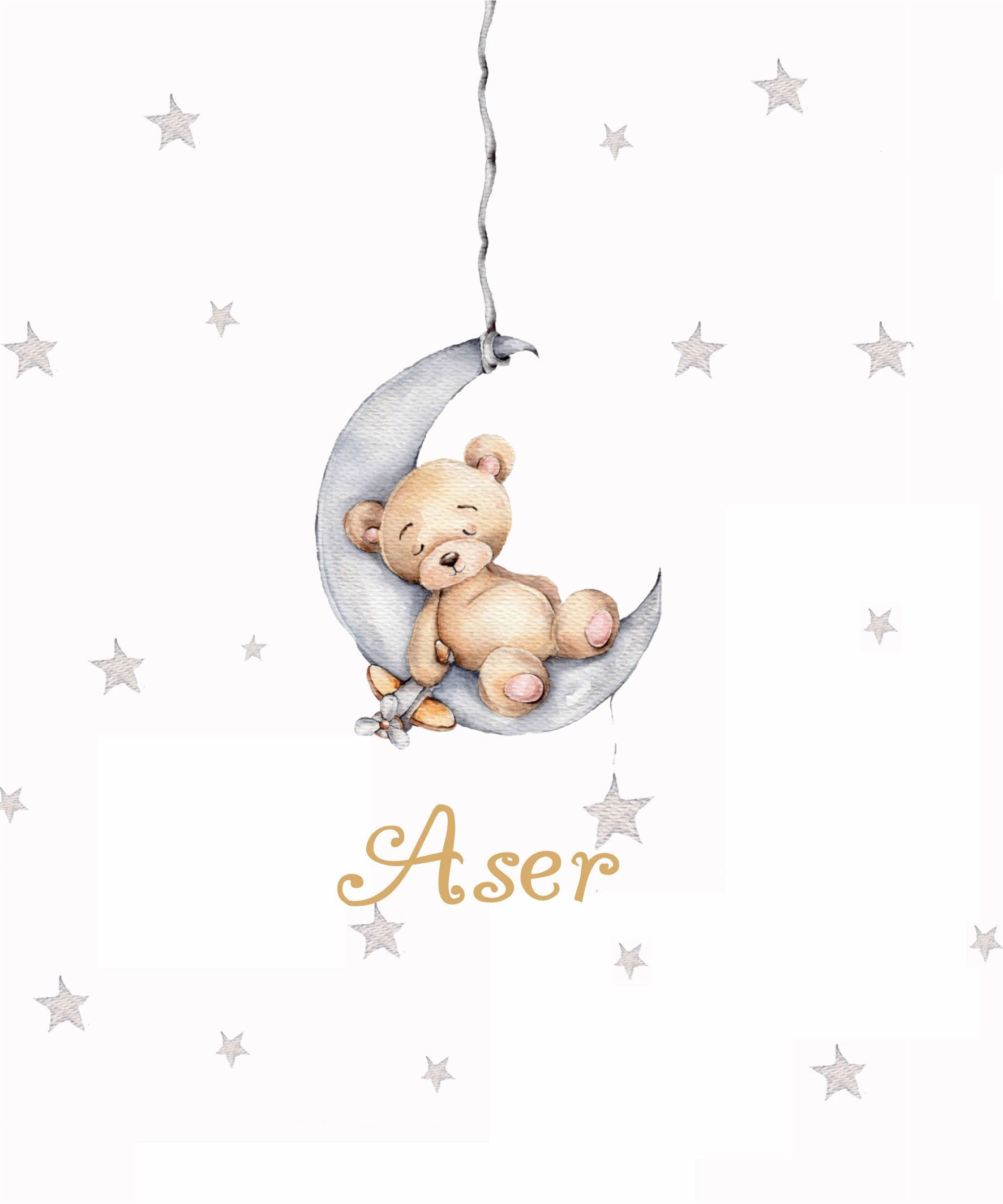 Estor personalizable Infantil Osito Luna Niño. Estor enrollable translucido habitación niño. Estores Personalizables Niño (140x170)