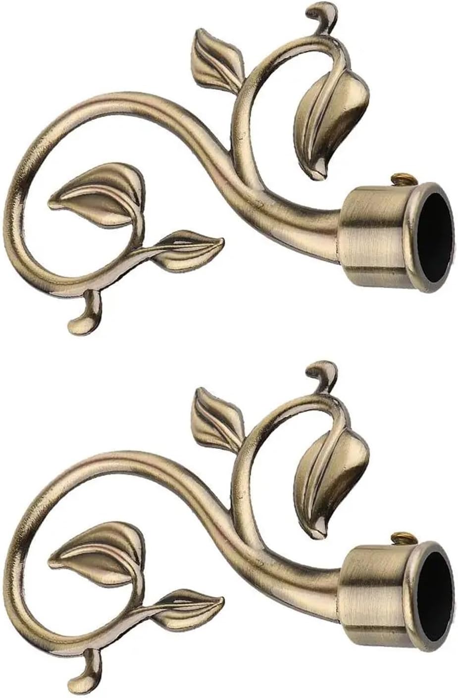 Curtain head, Curtain Rod Finials Fit 22mm Black Brown Pack of 2(Brown)