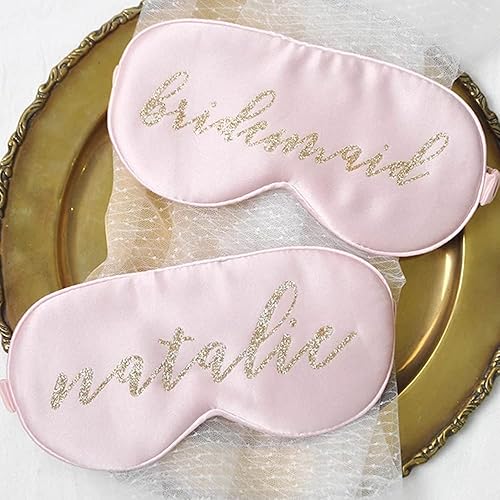 Miniatura 3 de Máscara de seda personalizada para dormir para cumpleaños, regalo de fiesta de pijama, boda, aniversario de dama de honor, monograma personalizado