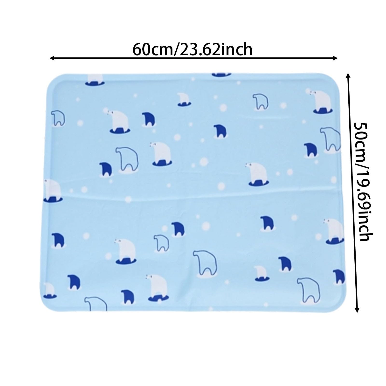 Generico Tappetino refrigerante per cani gel impermeabile estate coperta resistente alla masticazione per animali domestici, grande tappetino ghiaccio 60x50 cm