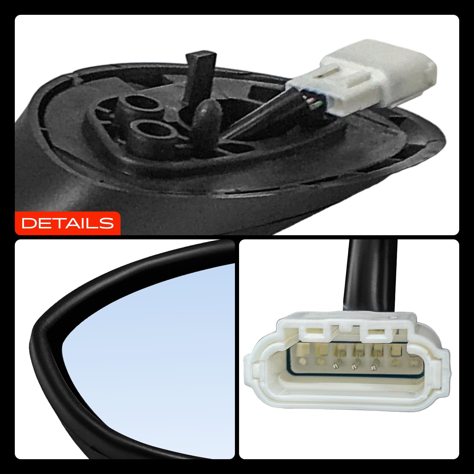 Frankberg Specchio Specchietto Retrovisore Elettrico Sinistra 3-Poli Compatibile con 500 312 2007-2023 500 C 312 2009-2023 Replace# 71740496