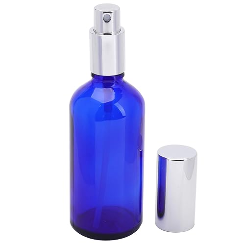 Miniatura 2 de Foraineam Paquete de 9 botellas de spray de vidrio azul de 3.4 onzas líquidas con atomizador recargables de niebla fina para perfumes, aceites