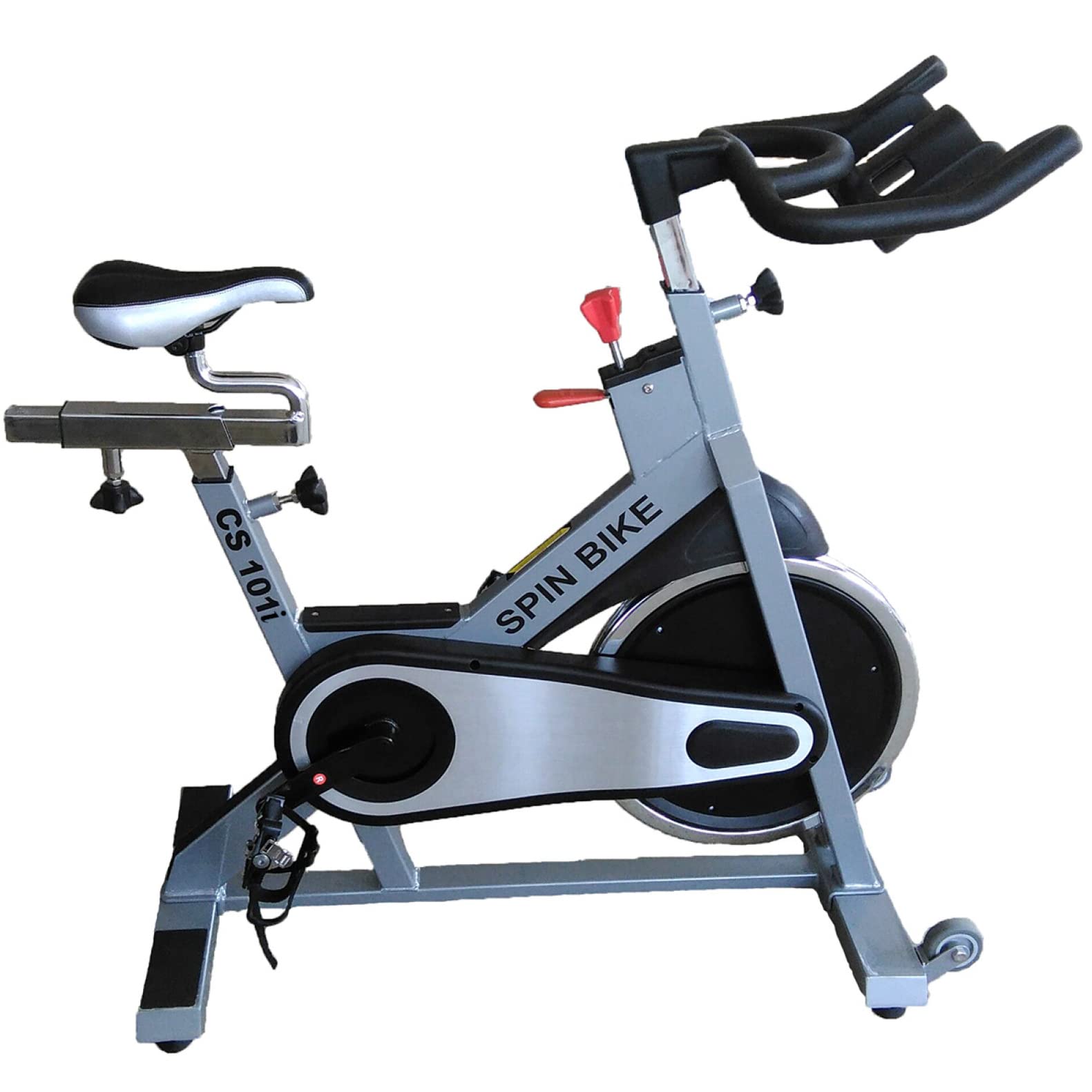 propel fitnessone cs 101i commercial spin bike| max weight: 150 kgs | flywheel 20 kgs| 2 way motion| chain driven system| heavy duty crank| leather brake| adjustable handle bar & seat