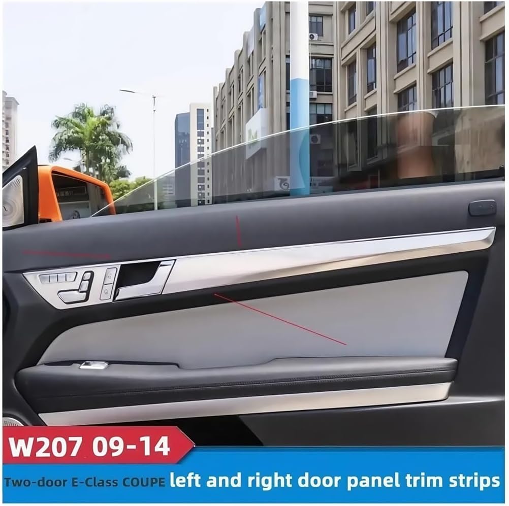 Carbon Fiber Car Interior Door Handle Panel Strips Cover Trim Compatible for Mercedes Benz E Class Coupe W207 C207 E200 e260 E350 Accessory(Carbon Fiber)