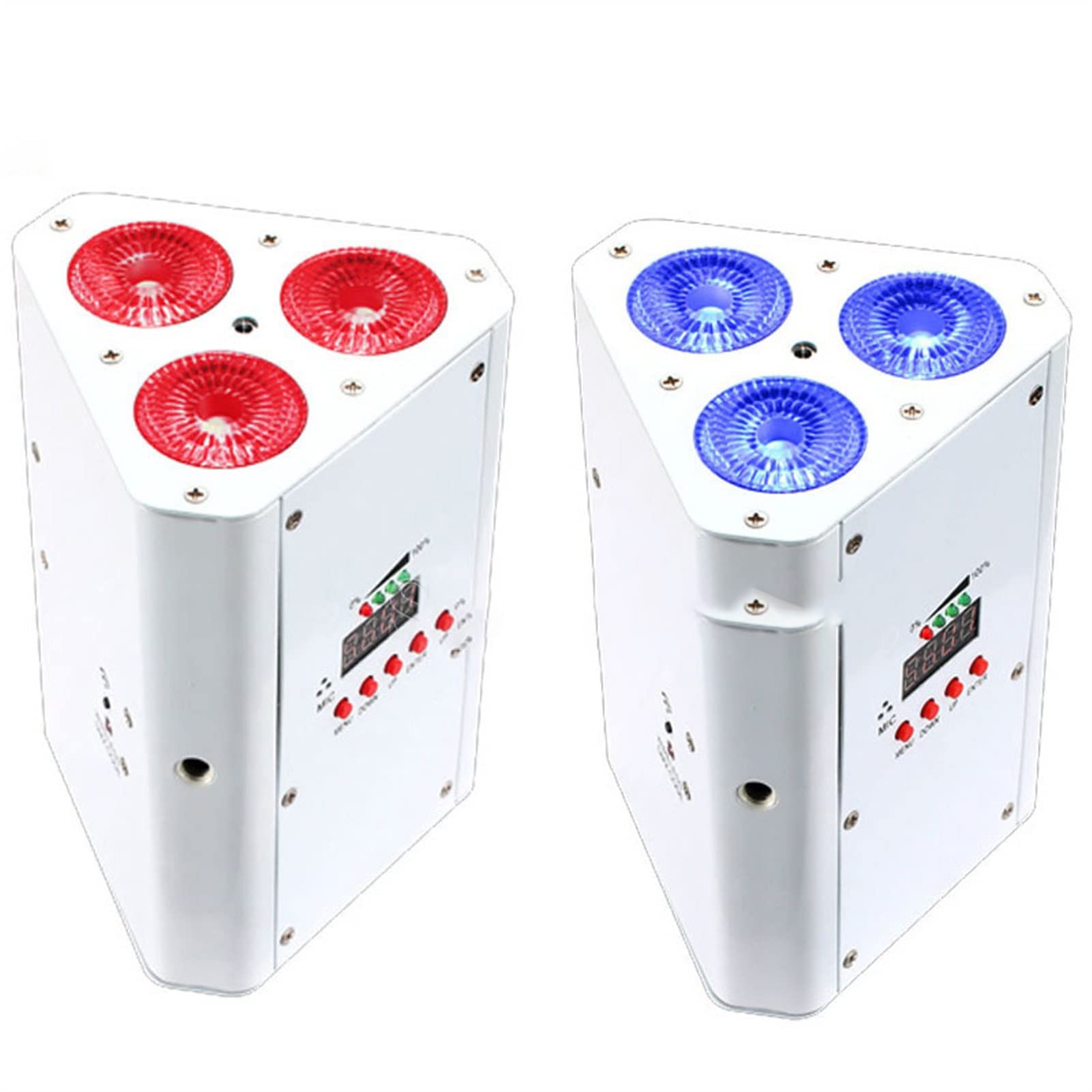 DJ-Licht für Partys, 18w Battery operated Wedge Par RGBWA+UV 6 in 1 Remote control Wireless Mini Led Uplight(White housing)