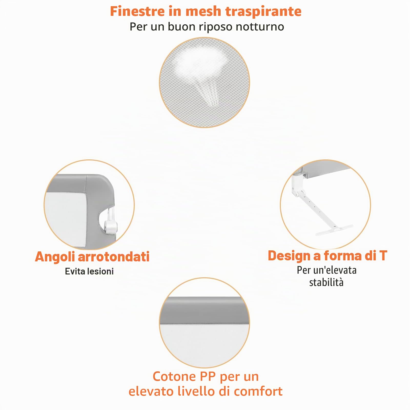 LIFEZEAL Sponda Letto per Bambini Anticaduta con Angoli Arrotondati, Barriera Protettiva per Bambini in Materiale Resistente, Recinzione per Letto per Bambini, 105 x 40 x 42 cm (GRIGIO)