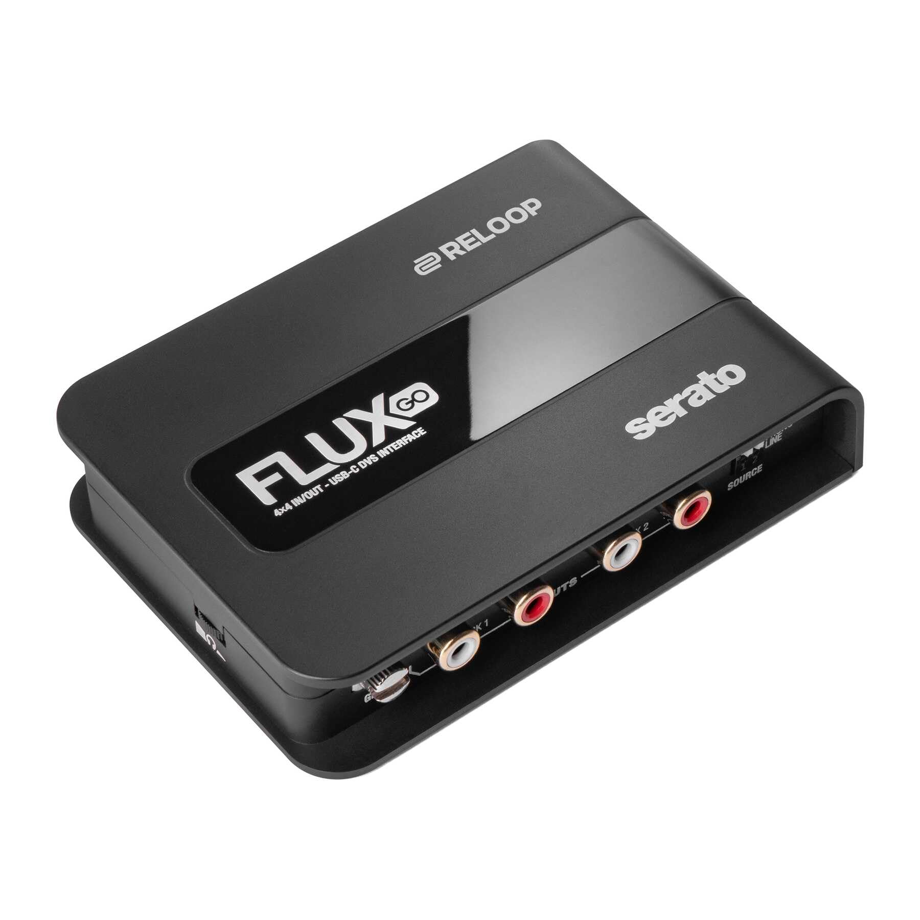 Reloop Flux Go - Interfaccia audio per Serato DJ Pro in formato tascabile, 24 bit (class compliant) per un suono cristallino e una latenza ultra bassa